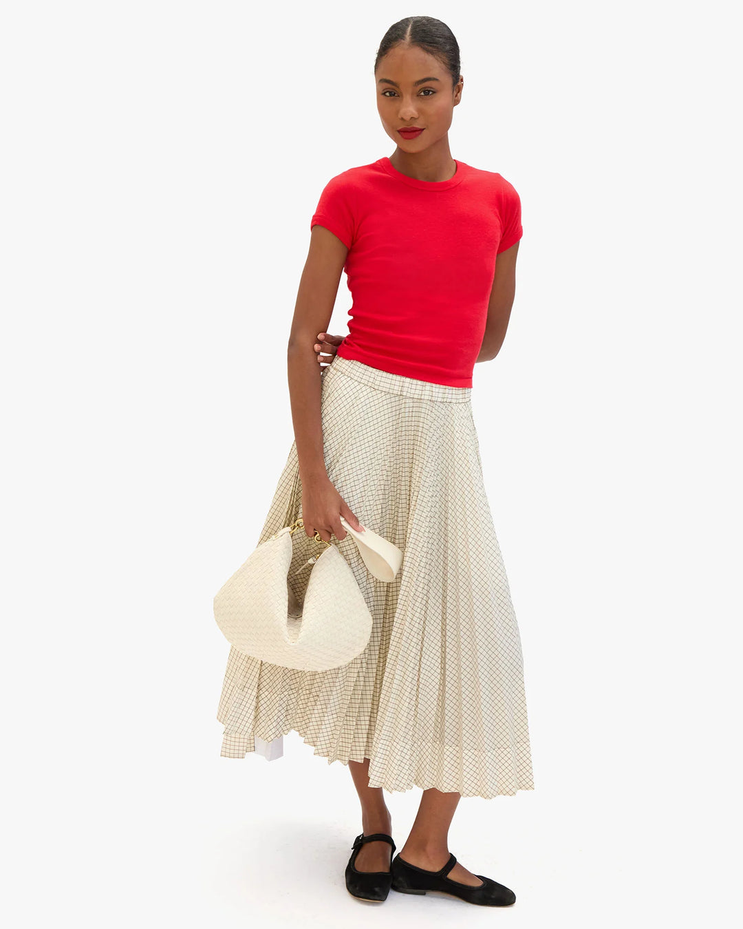 Moyen Messenger  - Cream Woven Checker