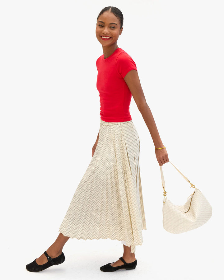 Moyen Messenger  - Cream Woven Checker