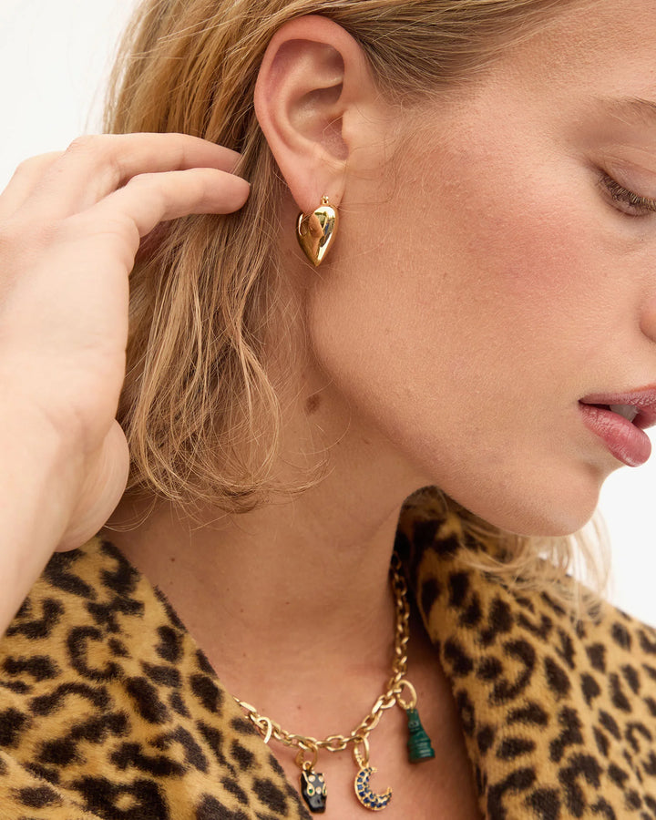 Mylar Heart Hoops - Gold