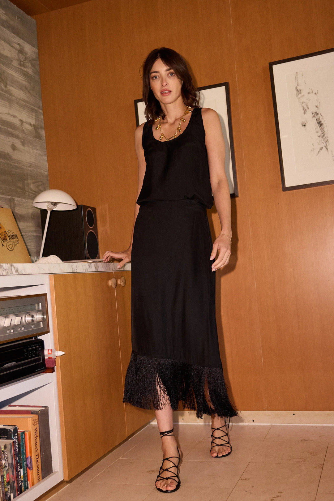 Anita Skirt - Black Fringe