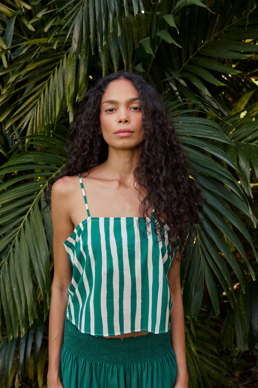 Fern Cami - Stripe Lawn