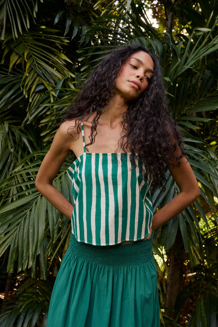 Fern Cami - Stripe Lawn