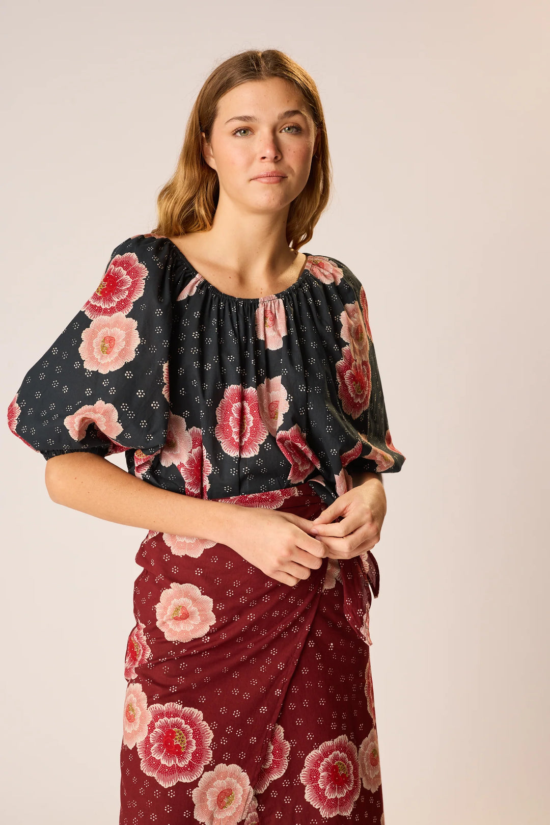 Ella Top - Poppy Indigo