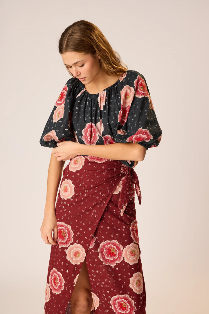 Ella Top - Poppy Indigo