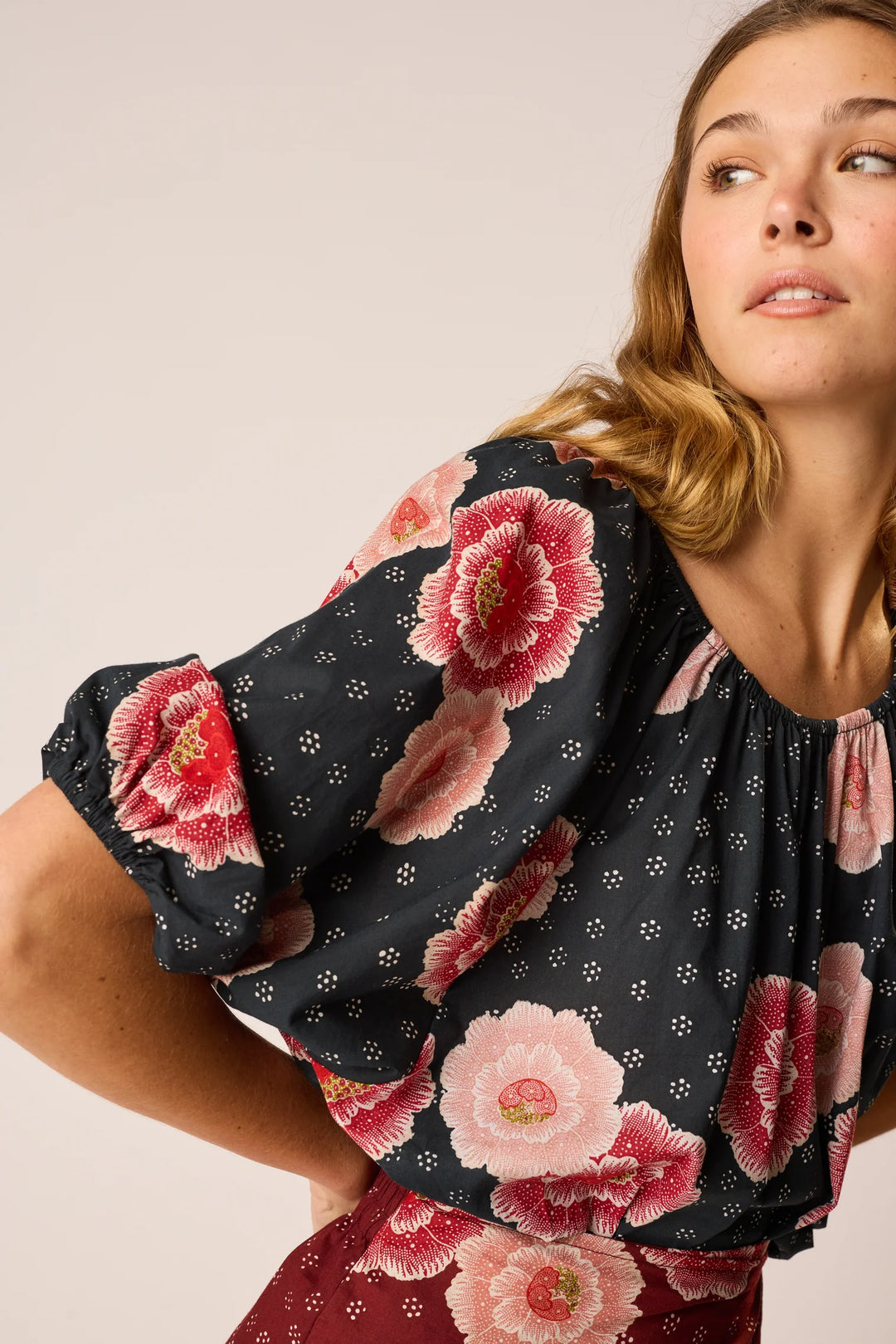 Ella Top - Poppy Indigo