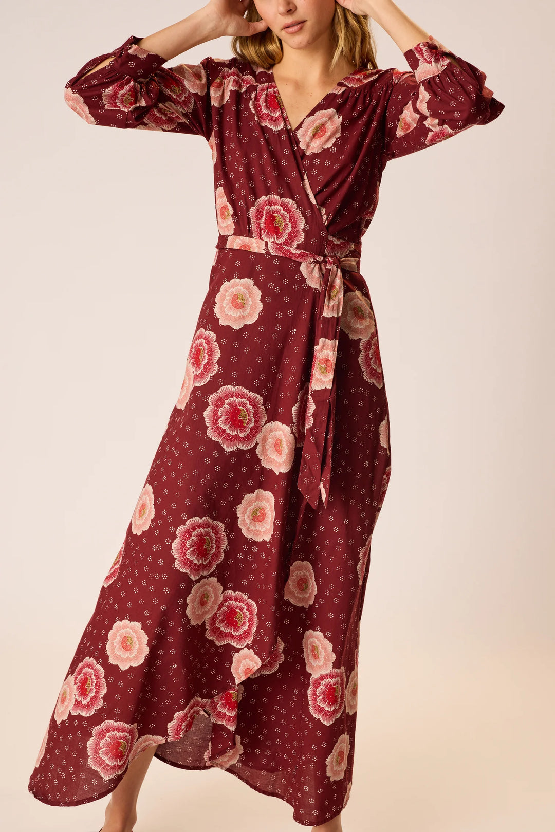 Kate Long Sleeve Dress - Poppy Cherry