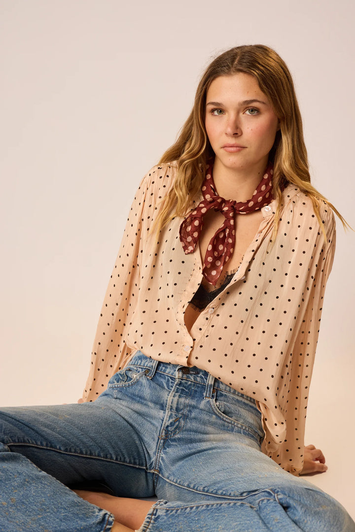 Square Scarf - Polka Dot Cappuccino