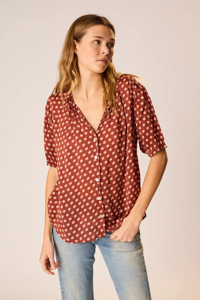 Violet Top - Polka Dot Cappuccino