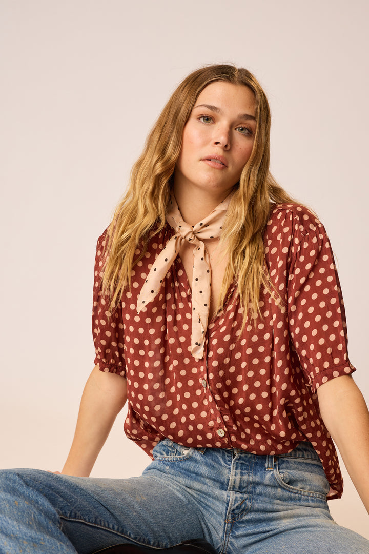 Square Scarf - Polka Dot Creama