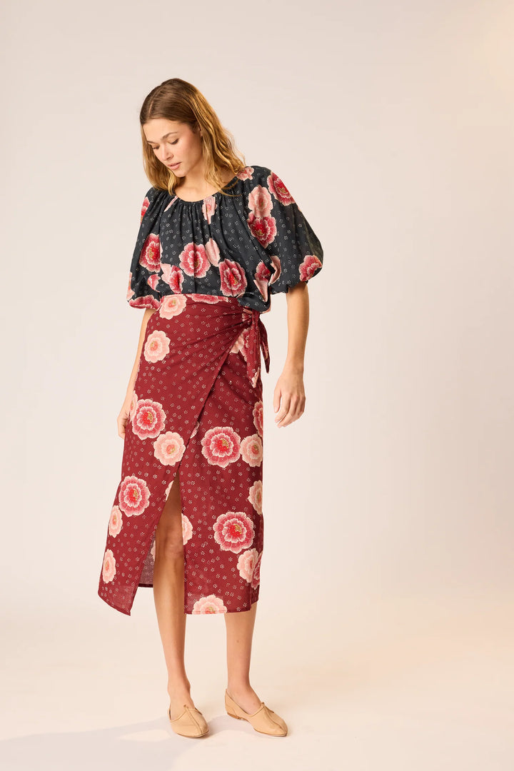 Ella Top - Poppy Indigo