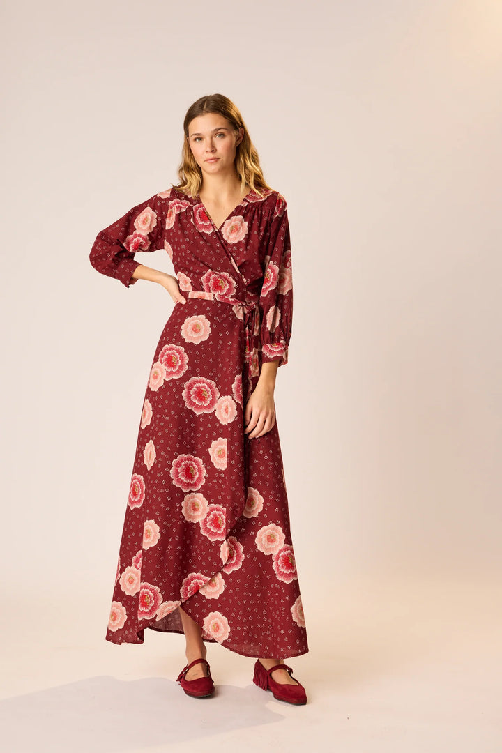 Kate Long Sleeve Dress - Poppy Cherry