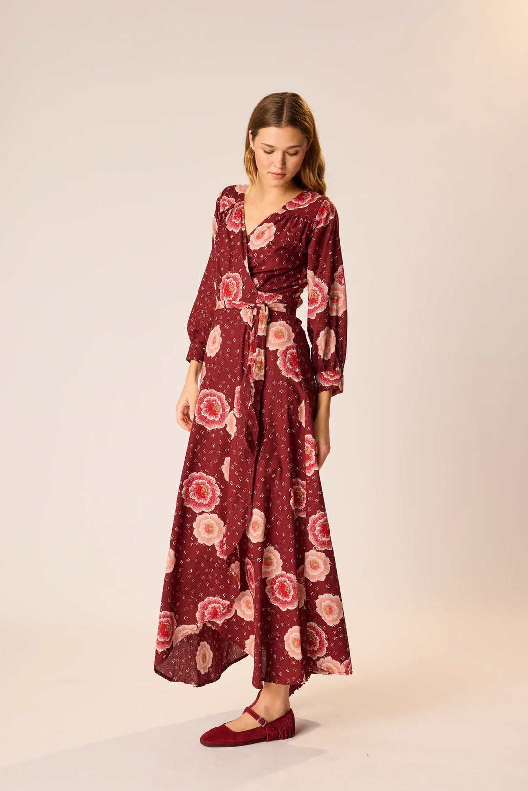 Kate Long Sleeve Dress - Poppy Cherry