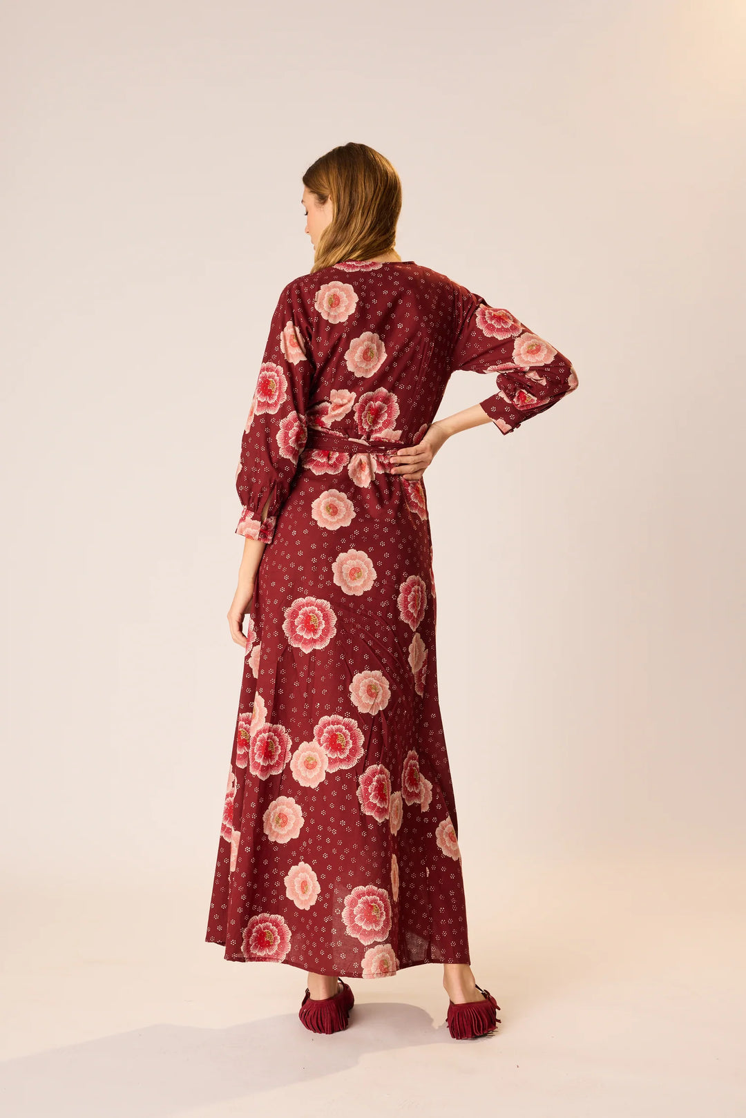 Kate Long Sleeve Dress - Poppy Cherry