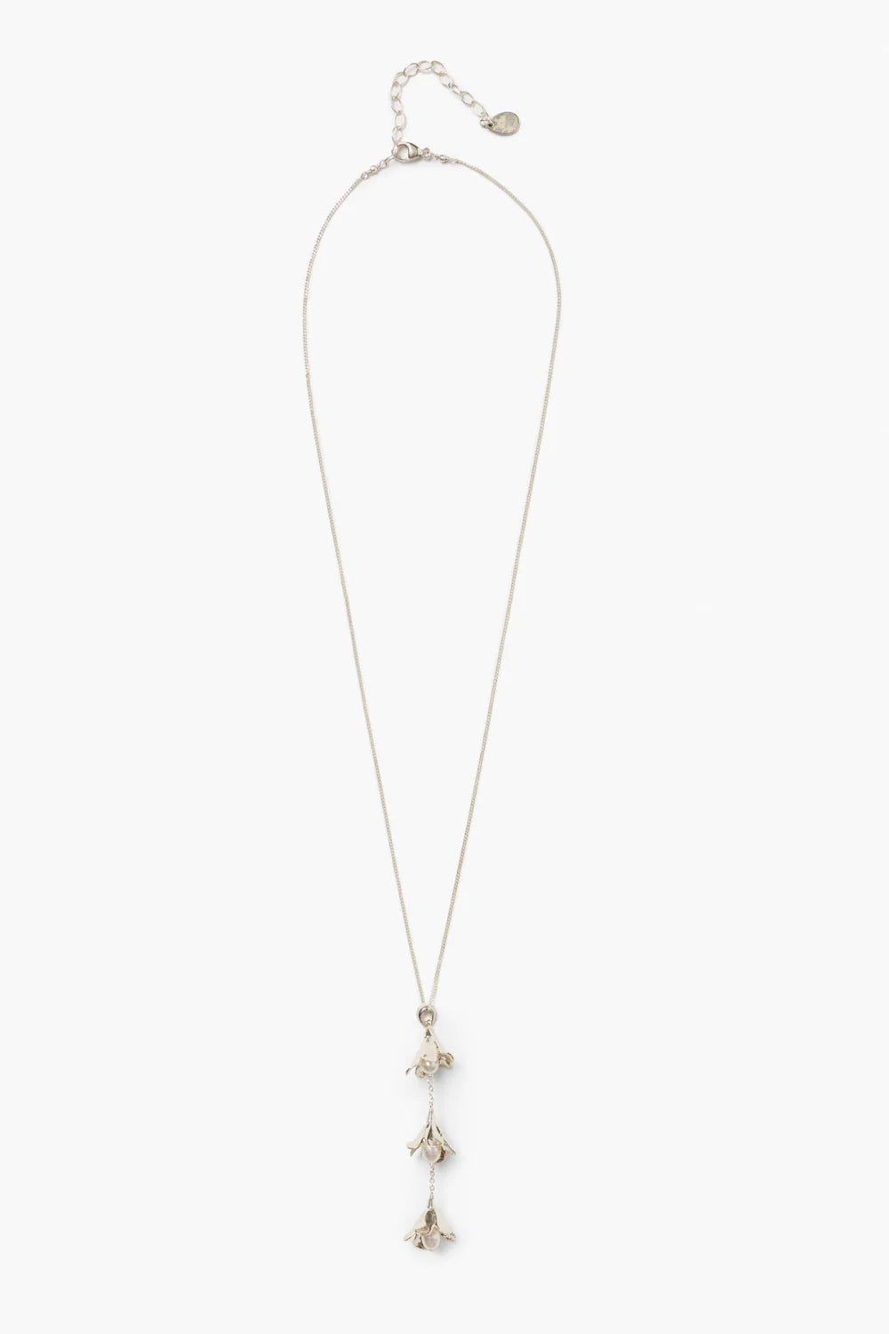 Bellflower Drop Necklace - Silver