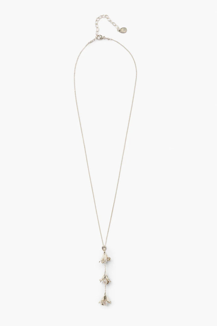 Bellflower Drop Necklace - Silver