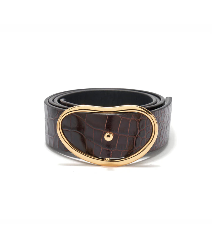Wide Georgia Belt - Brown Croc