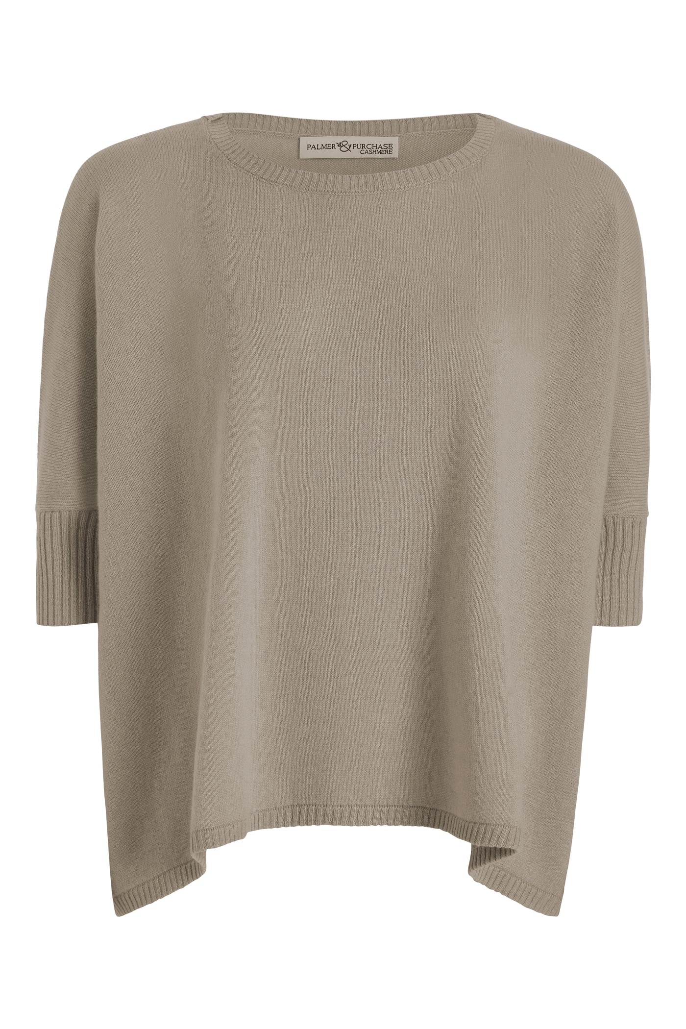 Nadine Cashmere Boxy Pullover- Eco Gravel