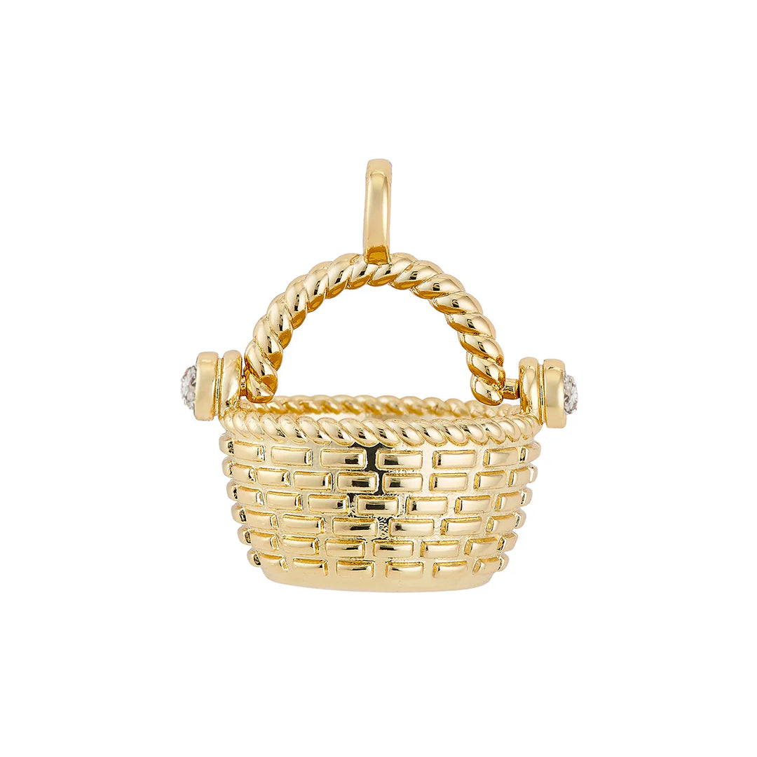 Nantucket Basket Charm LG - WT