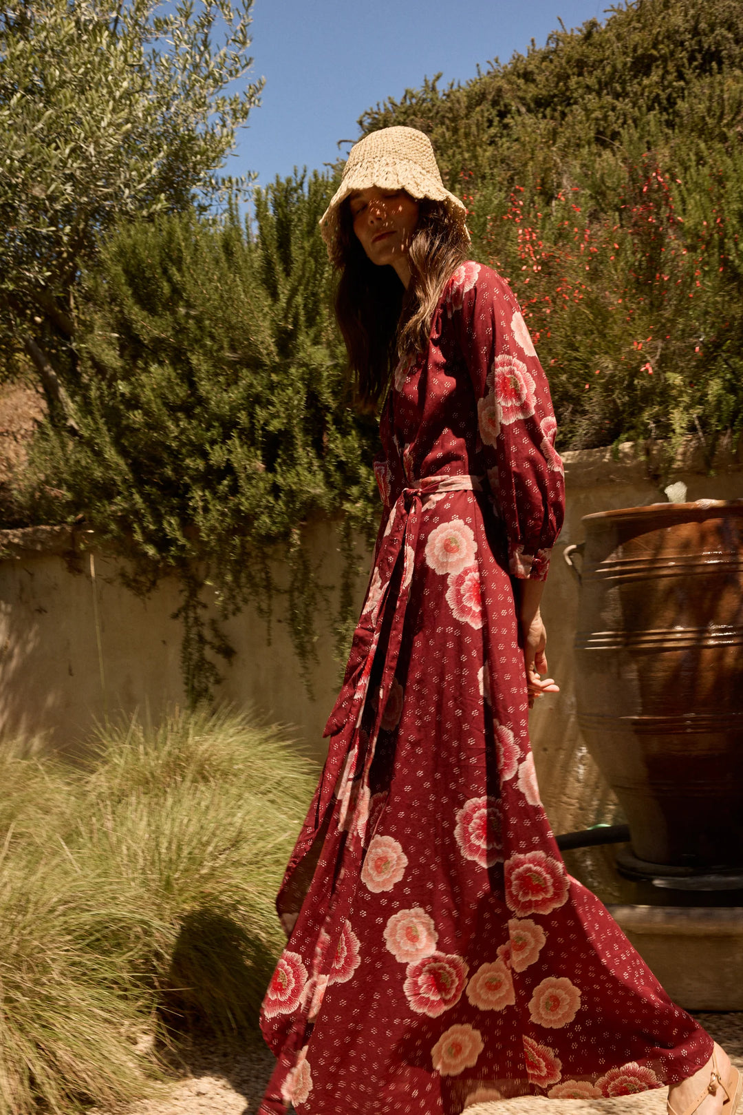 Kate Long Sleeve Dress - Poppy Cherry