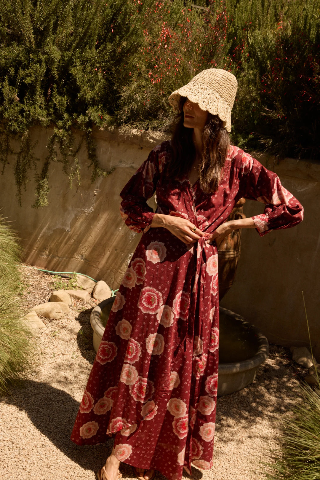 Kate Long Sleeve Dress - Poppy Cherry