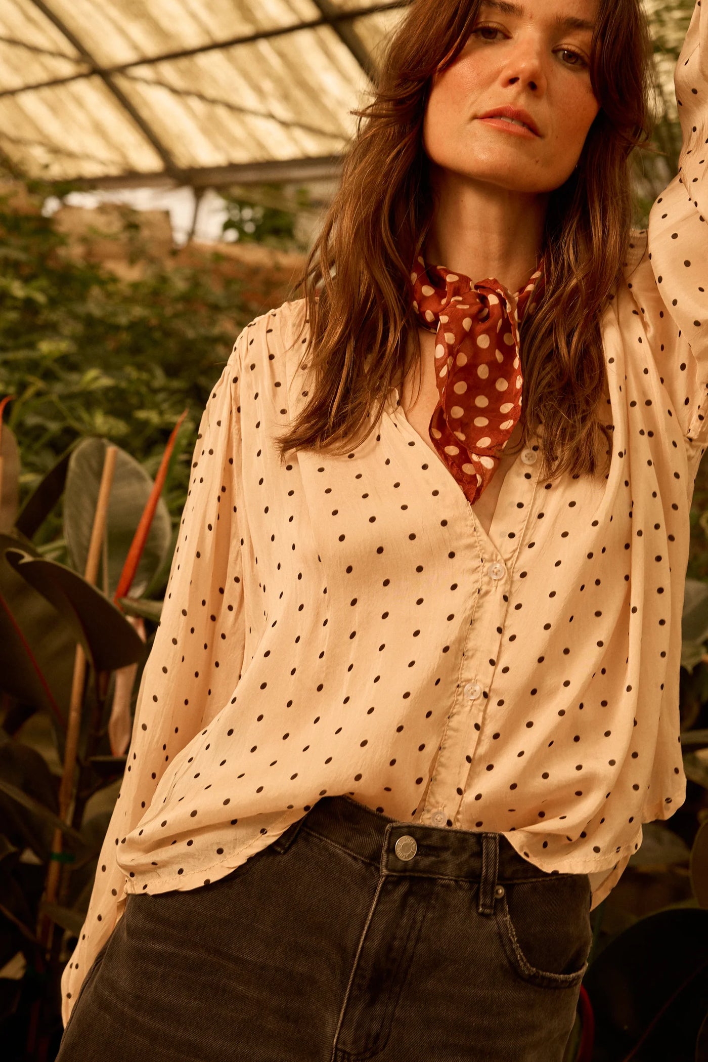 Tolan Shirt - Polka Dot Creama