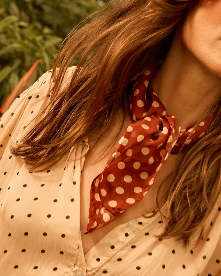 Square Scarf - Polka Dot Cappuccino