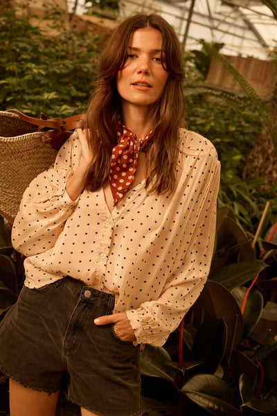 Tolan Shirt - Polka Dot Creama
