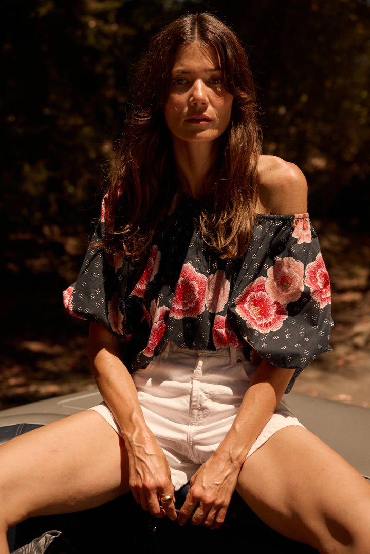 Ella Top - Poppy Indigo