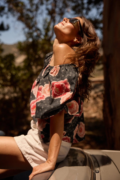 Ella Top - Poppy Indigo