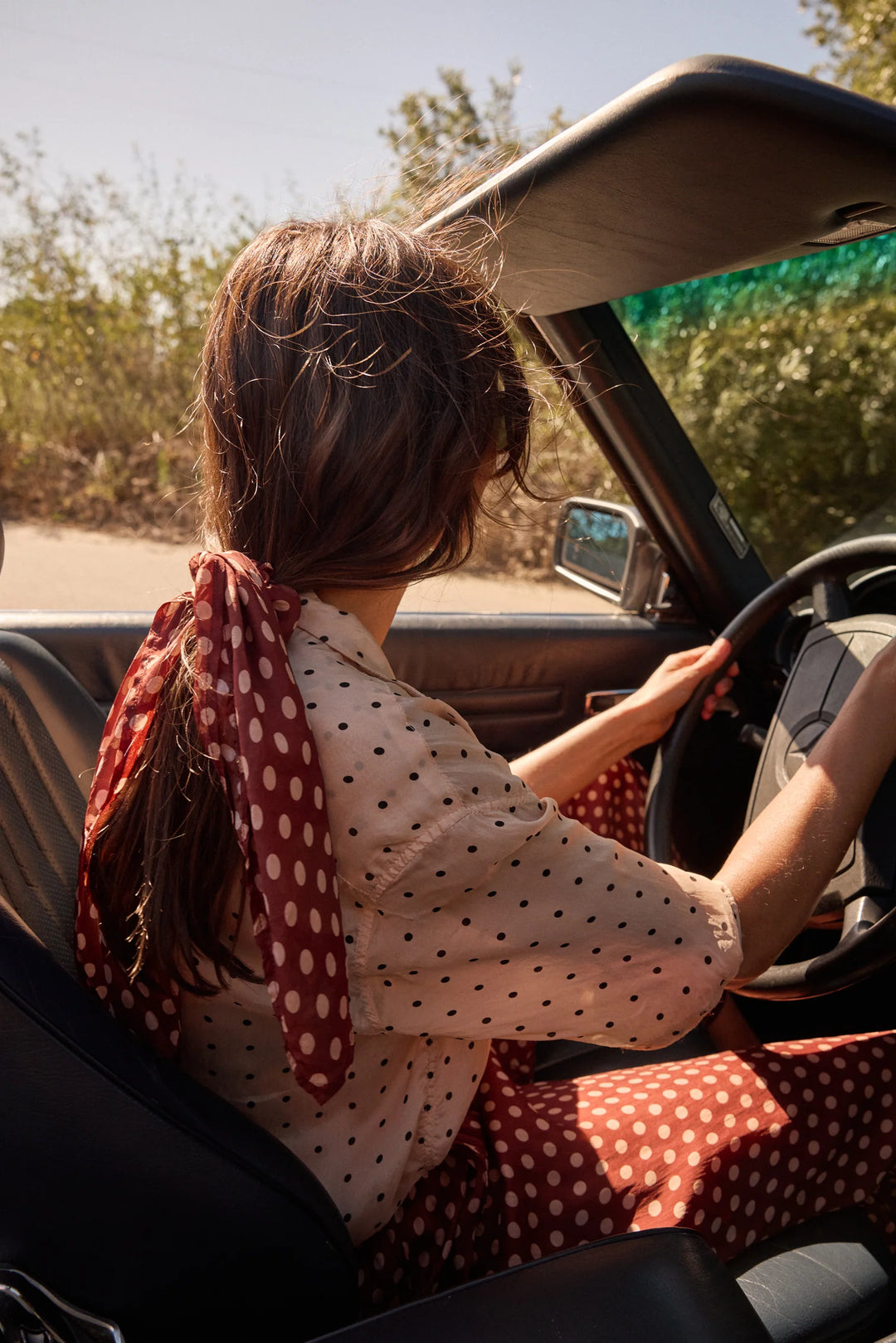 Square Scarf - Polka Dot Cappuccino