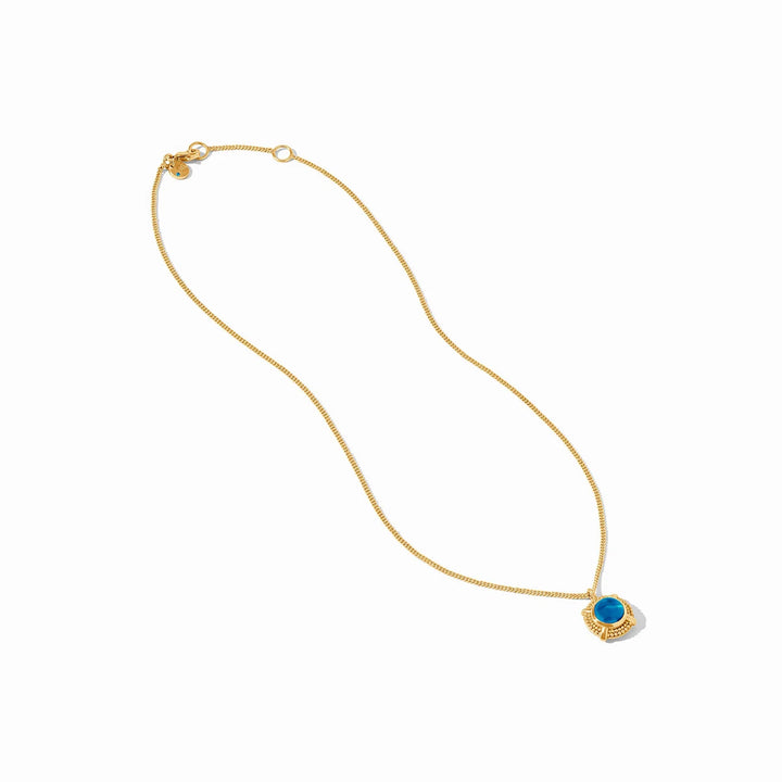 Cabochon Solitaire Necklace - Iridescent London Blue