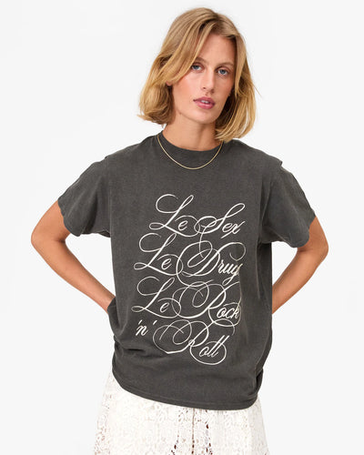 Original Tee - Faded Black w/ Cream