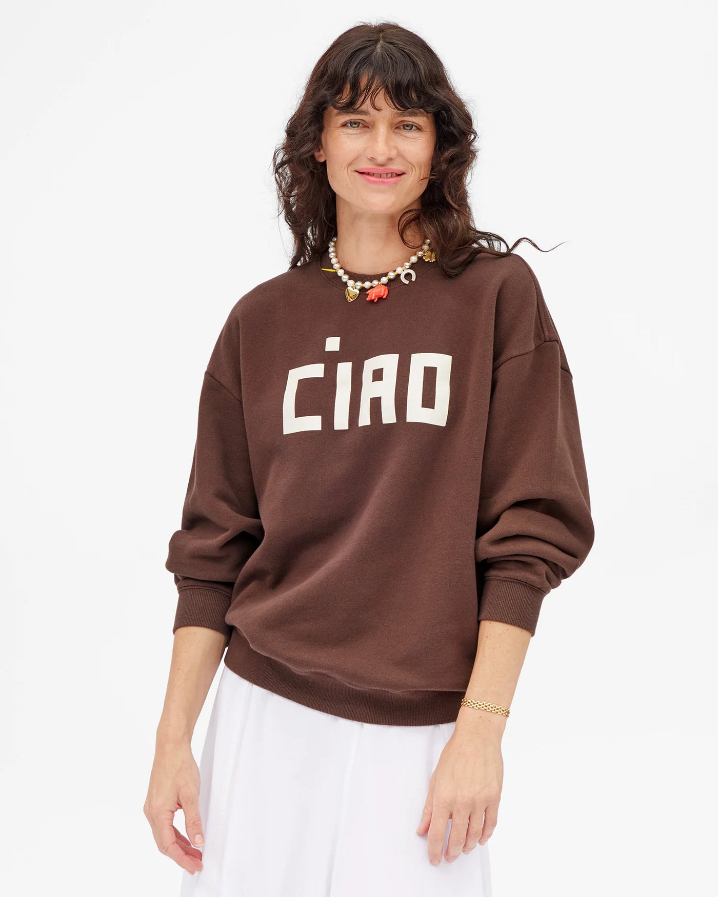 Oversized Sweatshirt - Chocolate w/ Cream Block Ciao