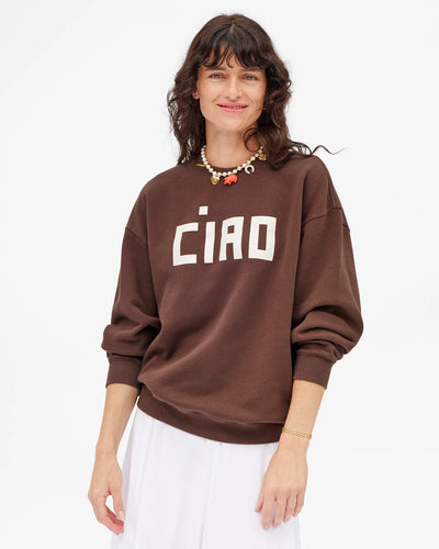 Oversized Sweatshirt - Chocolate w/ Cream Block Ciao