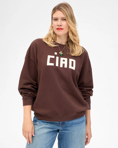 Oversized Sweatshirt - Chocolate w/ Cream Block Ciao