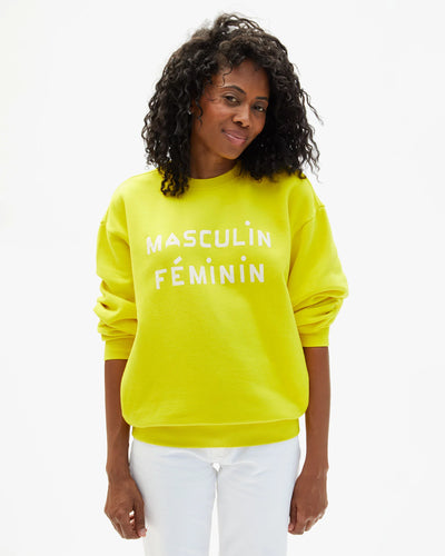 Oversized Sweatshirt - Citron w/ Cream