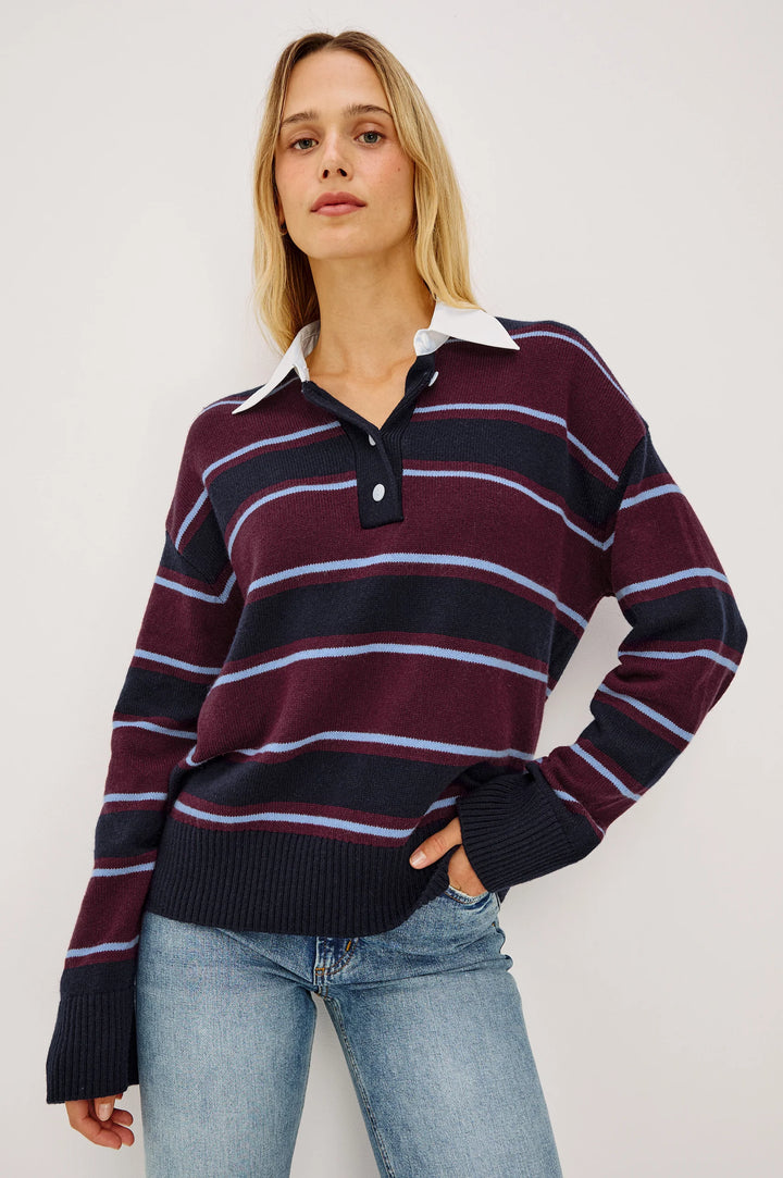 Paxton Sweater - Boysenberry Stripe