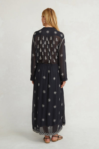 Singh Embroidered Dress - Total Eclipse
