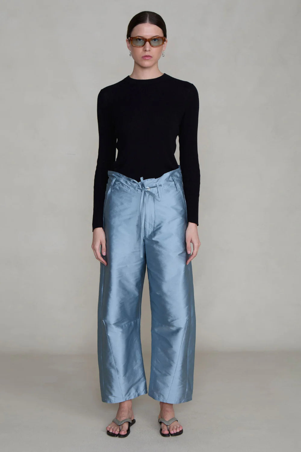 Techno Taffeta Barrel Pant - Bath Blue