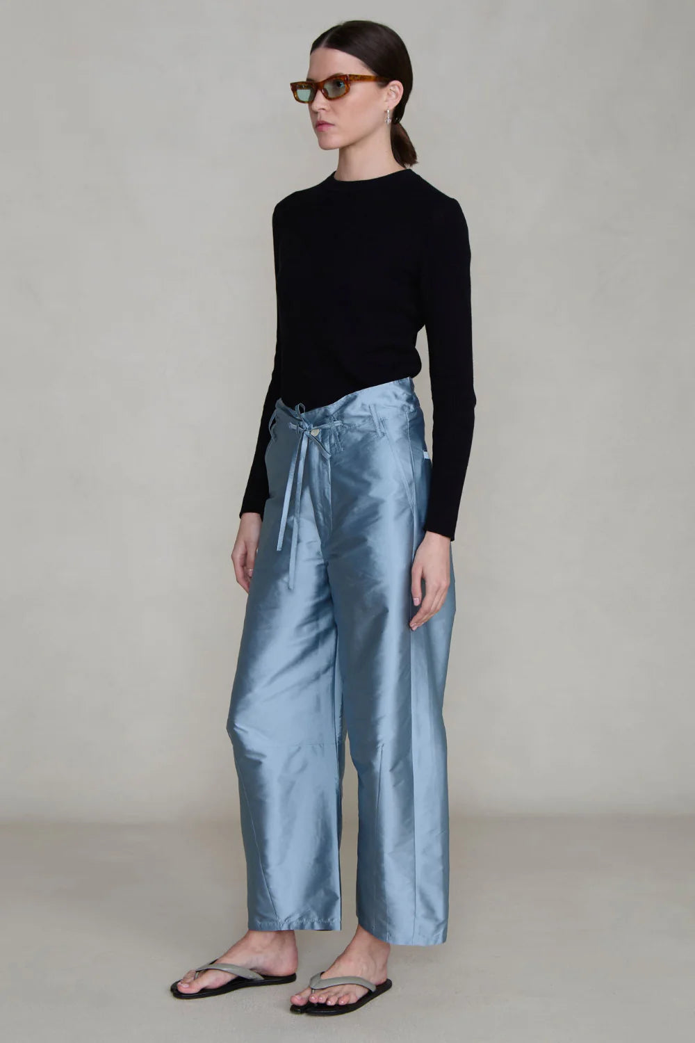 Techno Taffeta Barrel Pant - Bath Blue