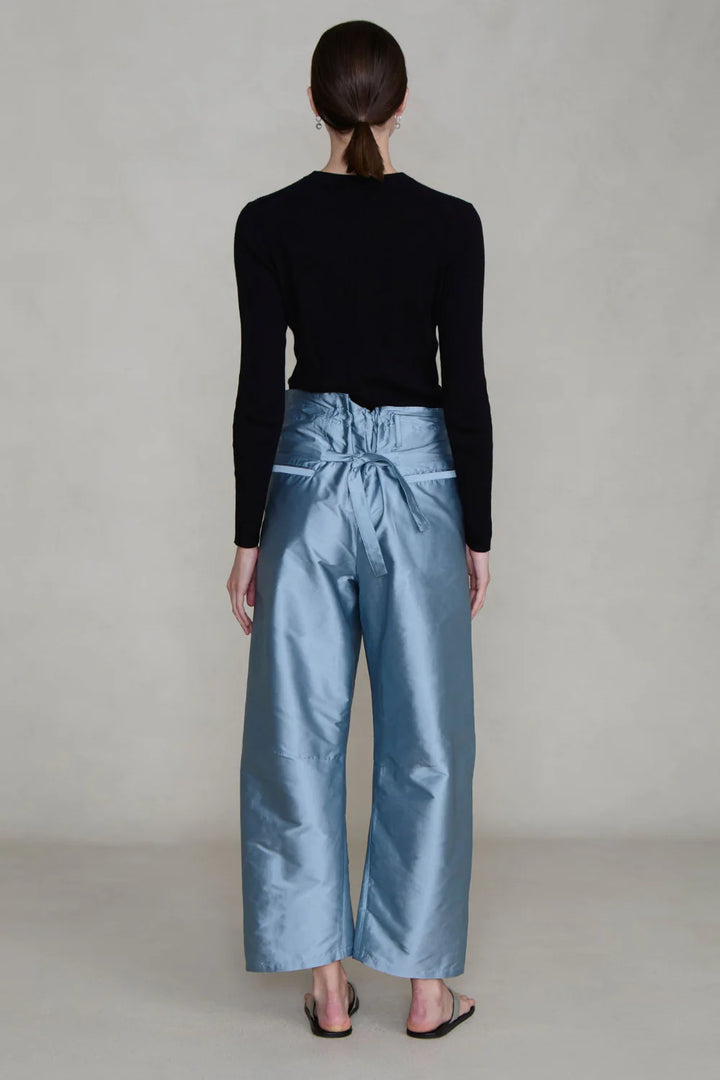 Techno Taffeta Barrel Pant - Bath Blue