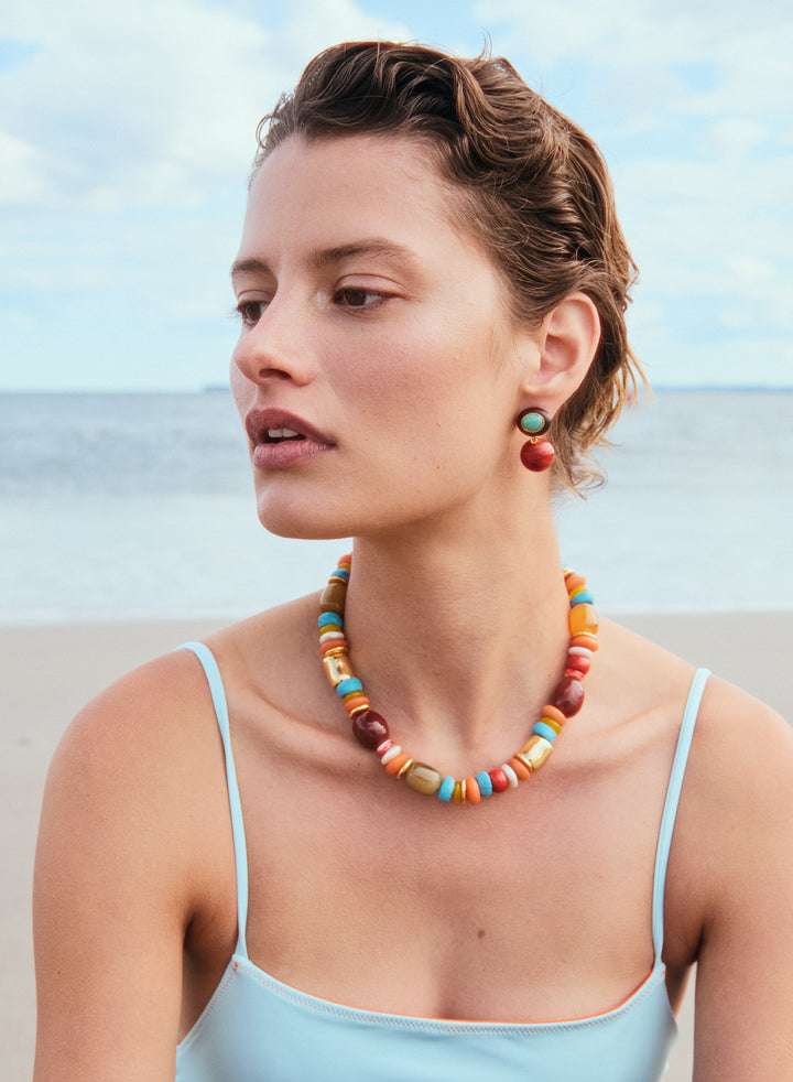 Laurel Earrings - Coral