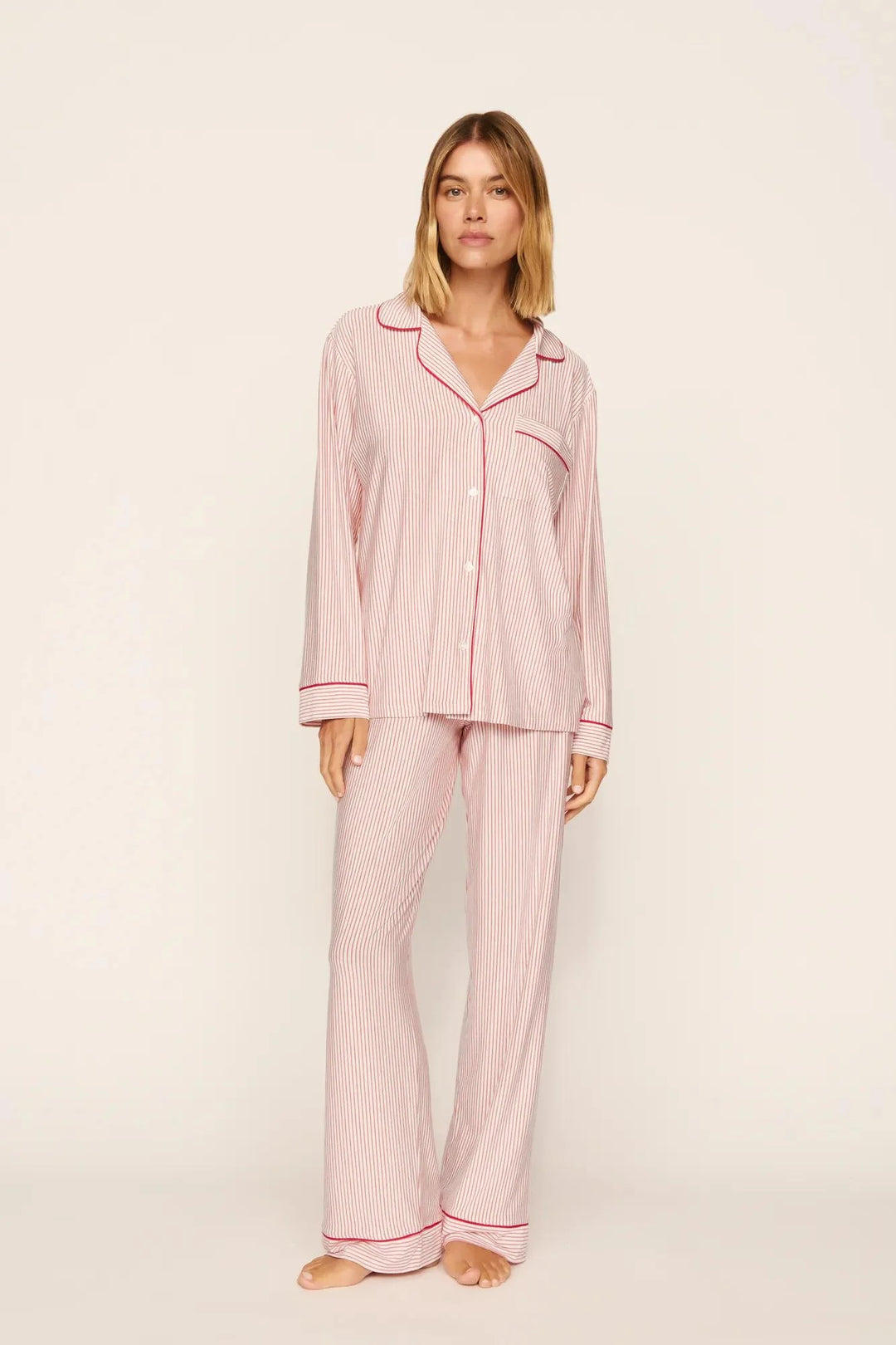 Gisele Long PJ Set - Red/Holly