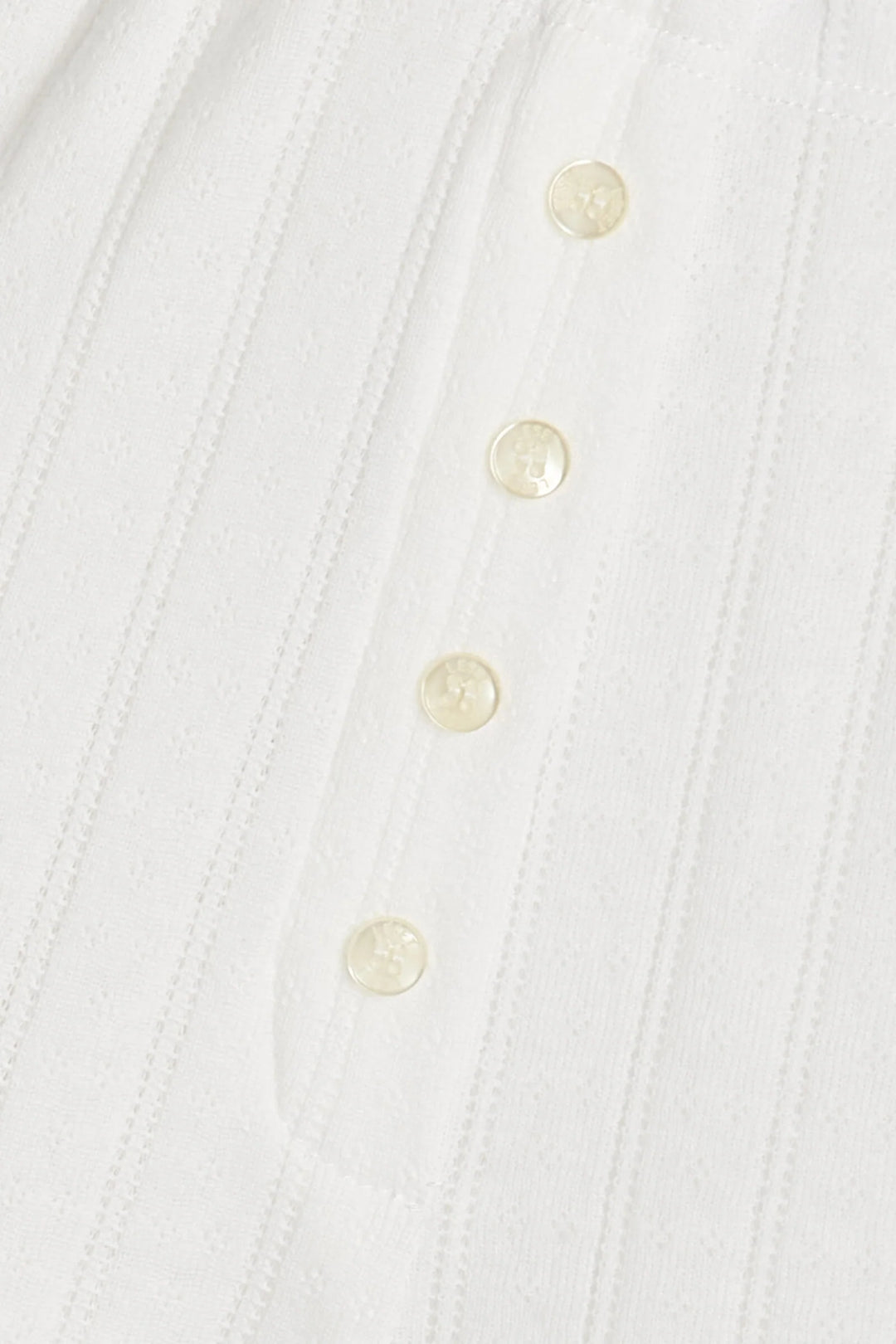 Pointelle Short Sleeve Cardigan - White