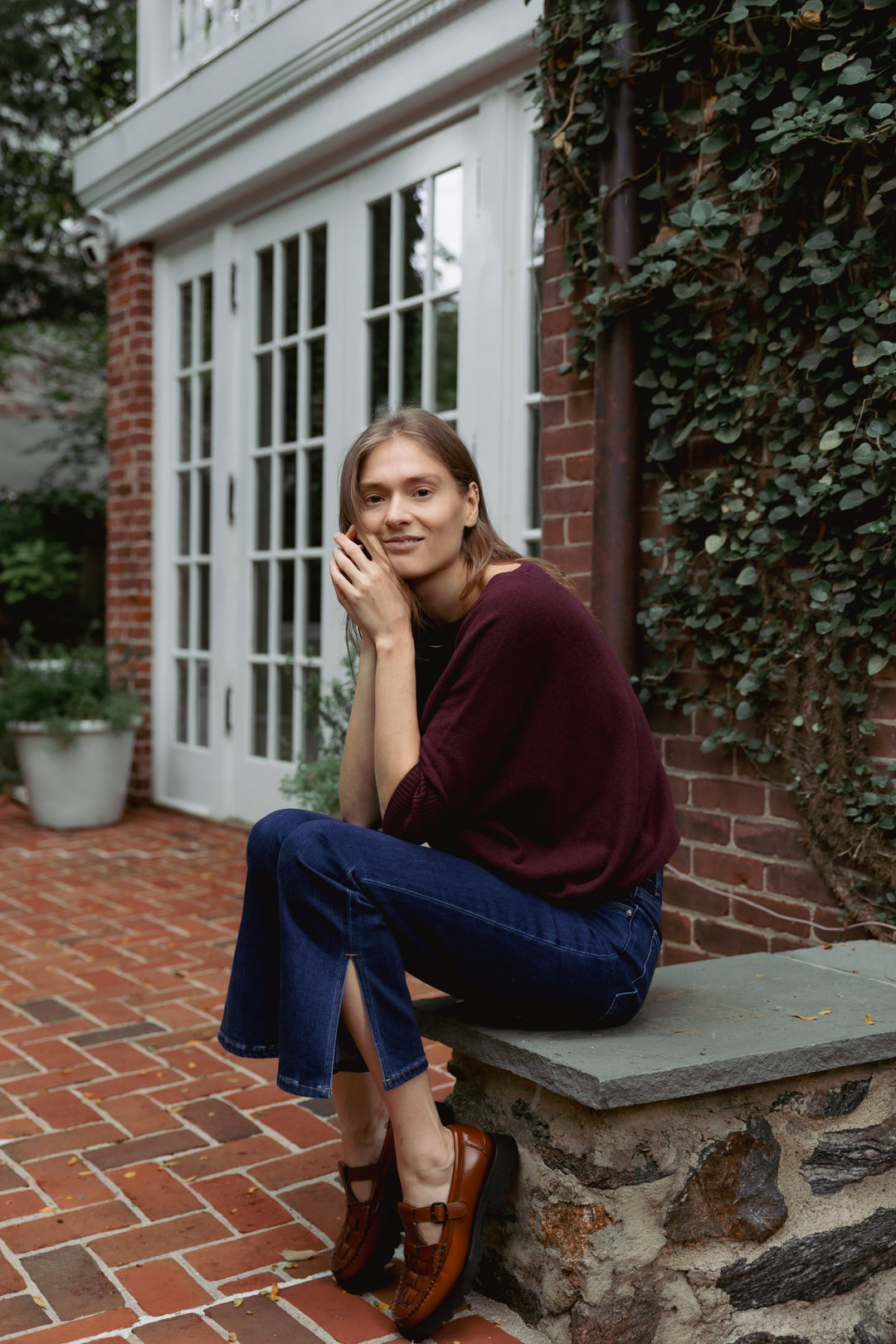 Nadine Cashmere Boxy Pullover- Hawthorn