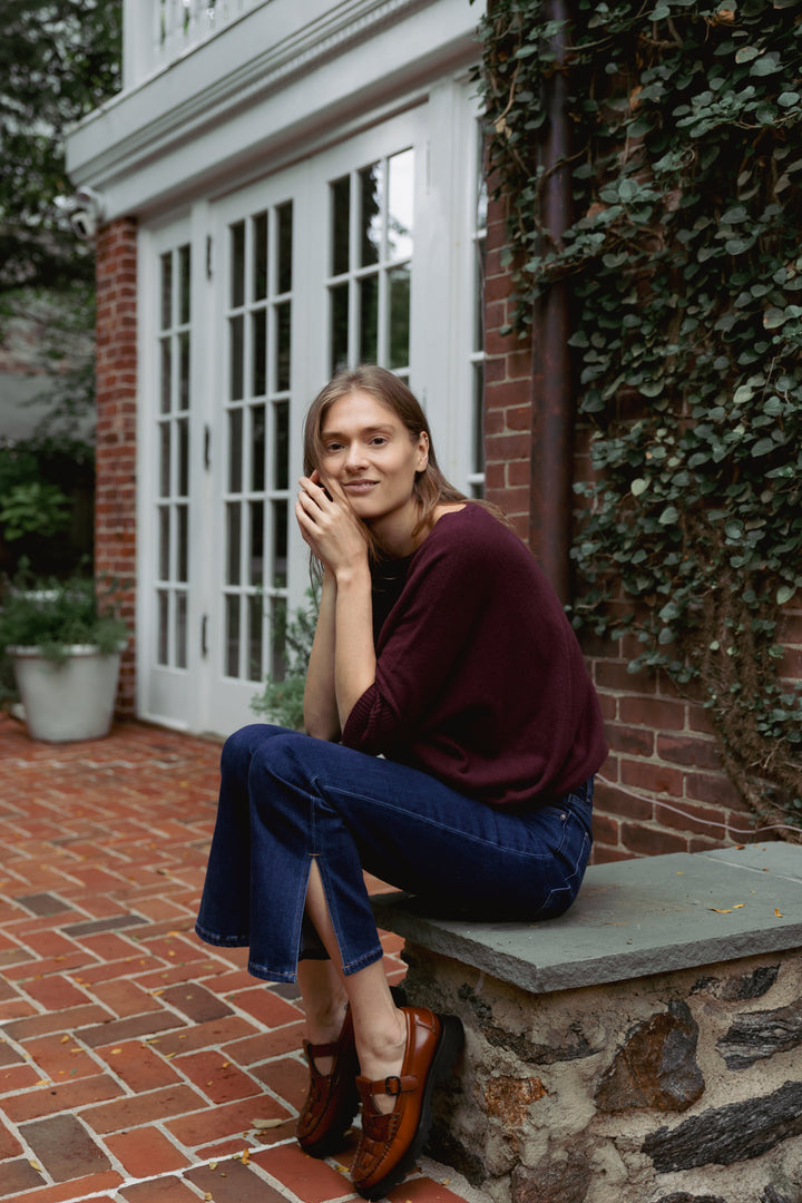 Nadine Cashmere Boxy Pullover- Hawthorn