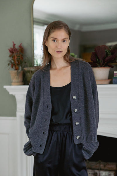 Claire Cashmere Cardigan- Flannel