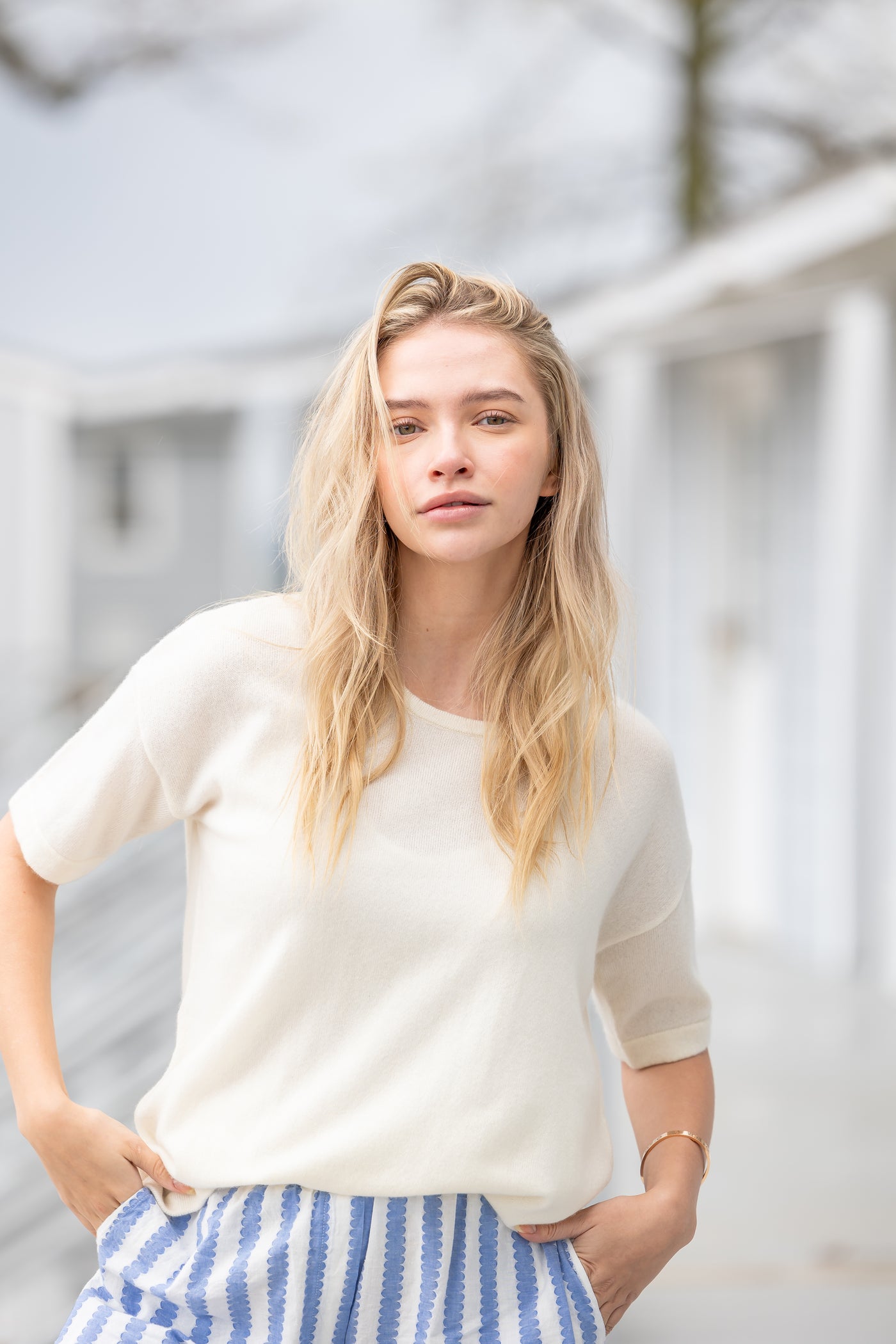 The Beth Cashmere Tee- Calico