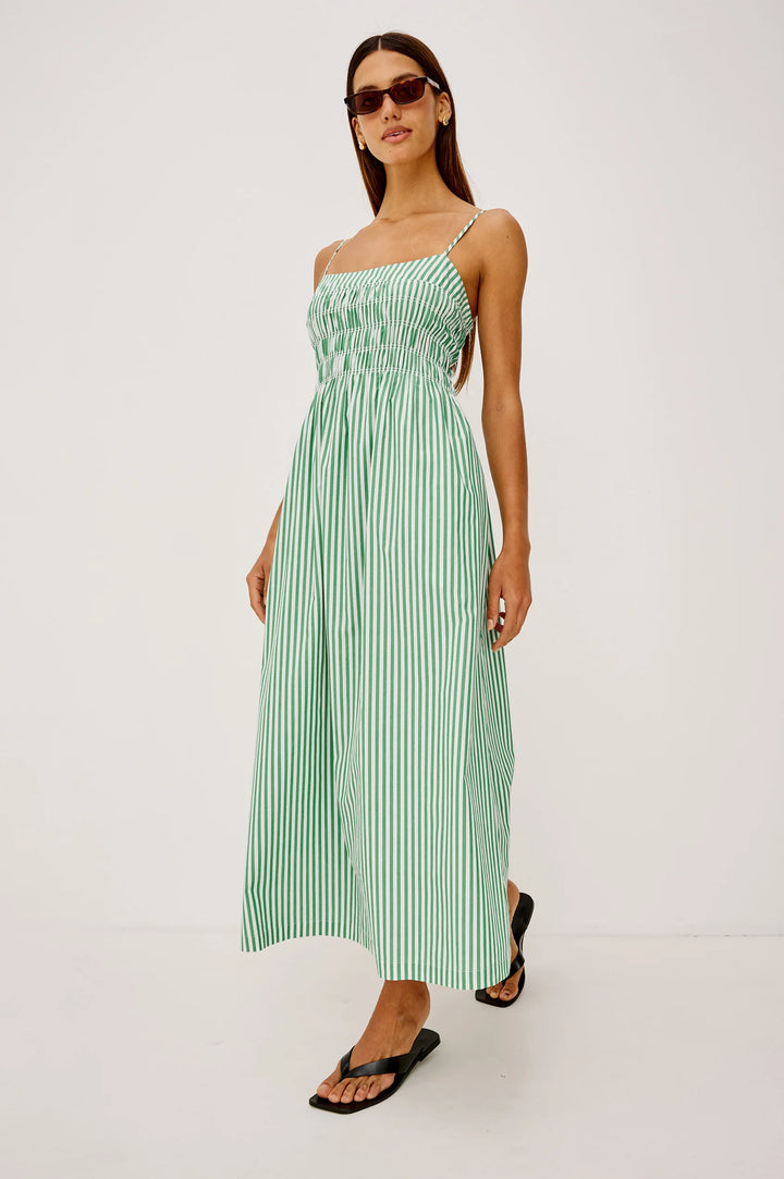 Primrose Dress - Emerald Stripe