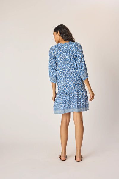 Stevie Dress - Fleur-de-lis-Blue